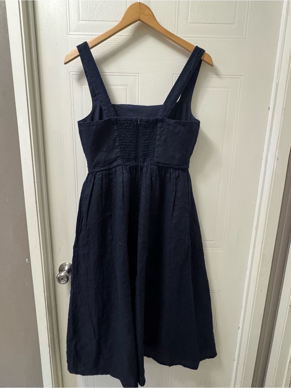 100% European linen fit y flare midi dress - Picture 7 of 10